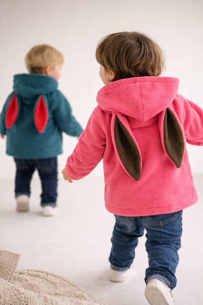 Polar flīss zaķa hūdijs "Coral"