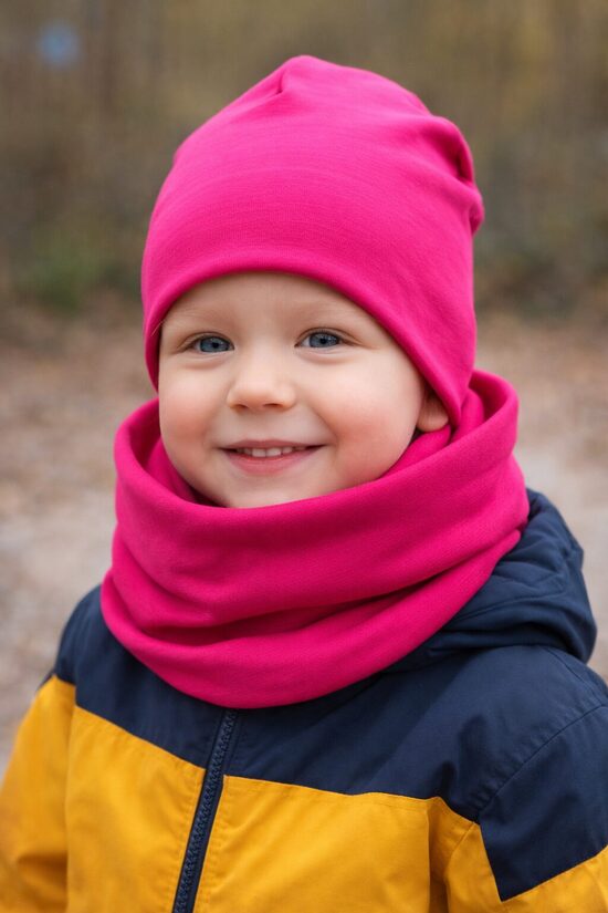 Starpsezonas cepures komplekts "Fuksija"