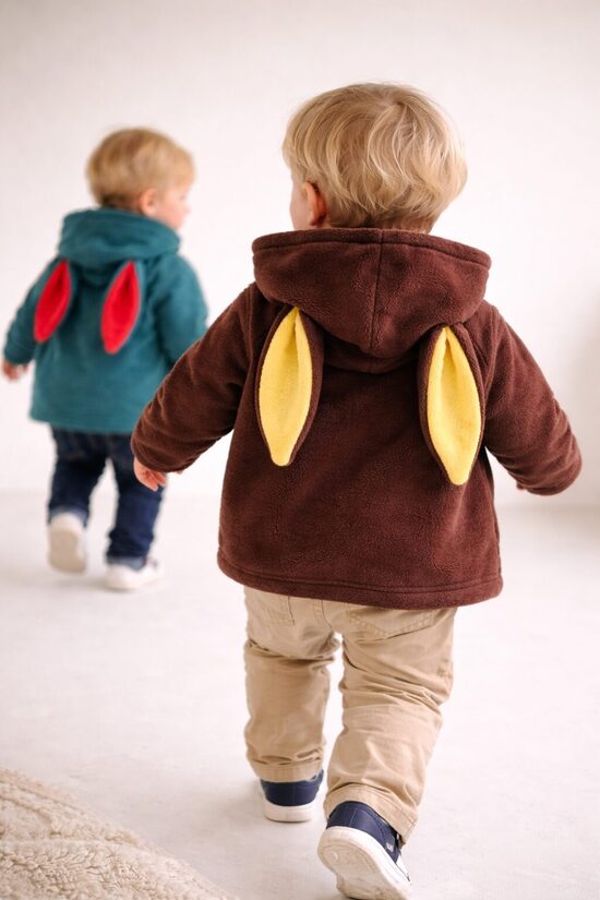 Polar flīss zaķa hūdijs "Brown"