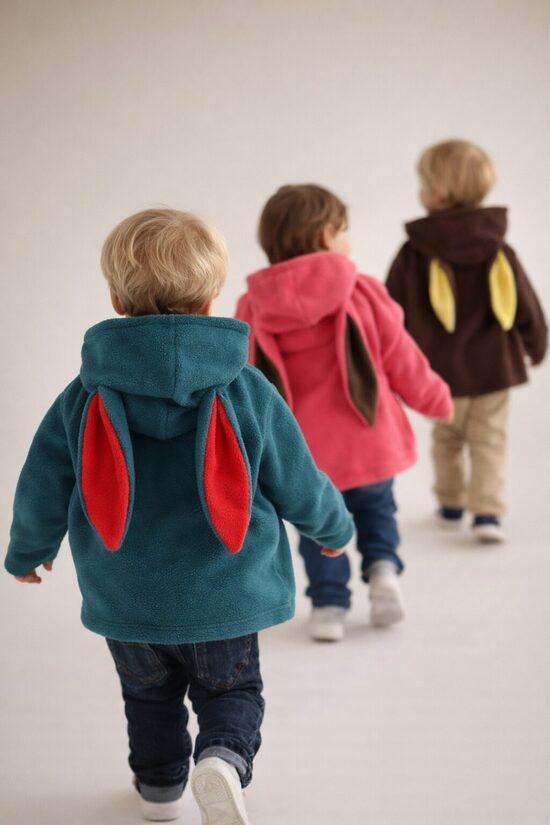 Polar flīss zaķa hūdijs "Petrol"