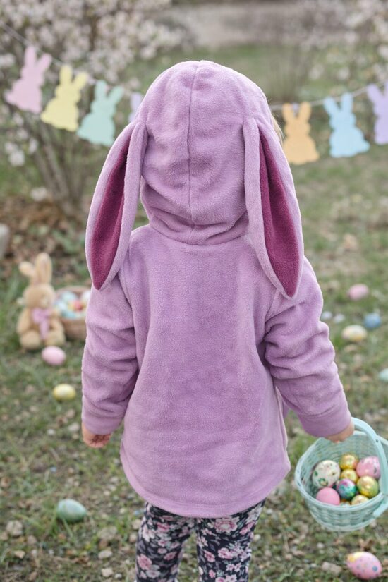 Polar flīss zaķa hūdijs "Light lilac"