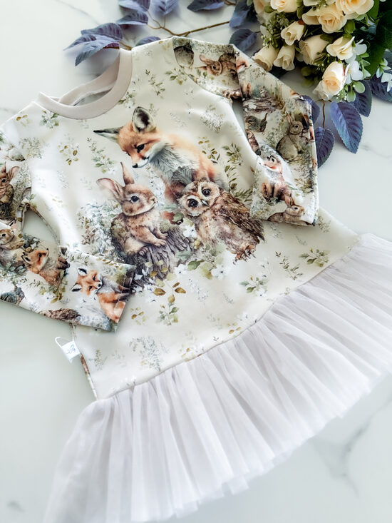 Garroku krekliņš/tunika ar volānu "Meža zvēri"