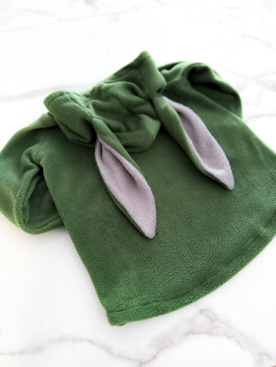 Polar flīss zaķa hūdijs "Old green ar pelēku"