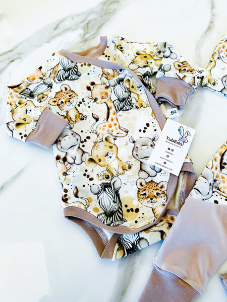 Wrap bodijs "Safari zvēriņi"