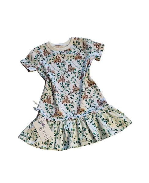 Volānkleita īsās rokas "Zaķi lapās"